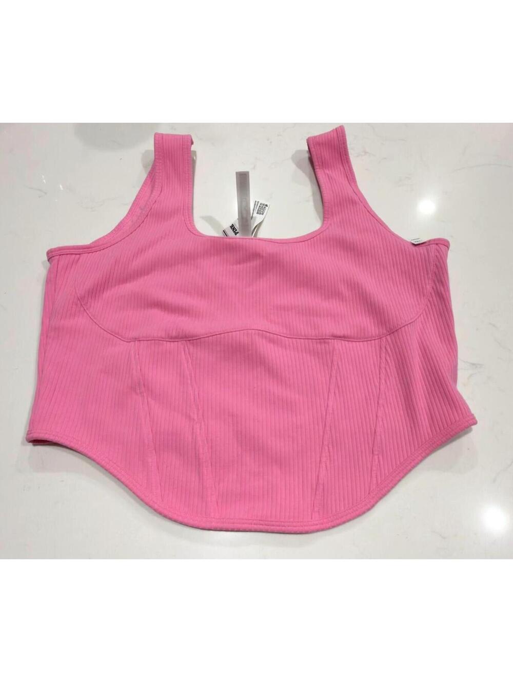 Victoria's Secret PINK Fuchsia Pink The Cinched Piqué Corset Top Size XXL